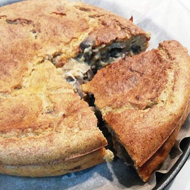 Пирог с грибами, луком и сыром Пирог с грибами, луком и сыром