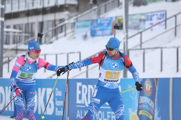 Сборная России по биатлону победила в смешанной эстафете