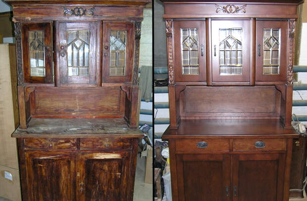 Старый шкаф до и после реставрации