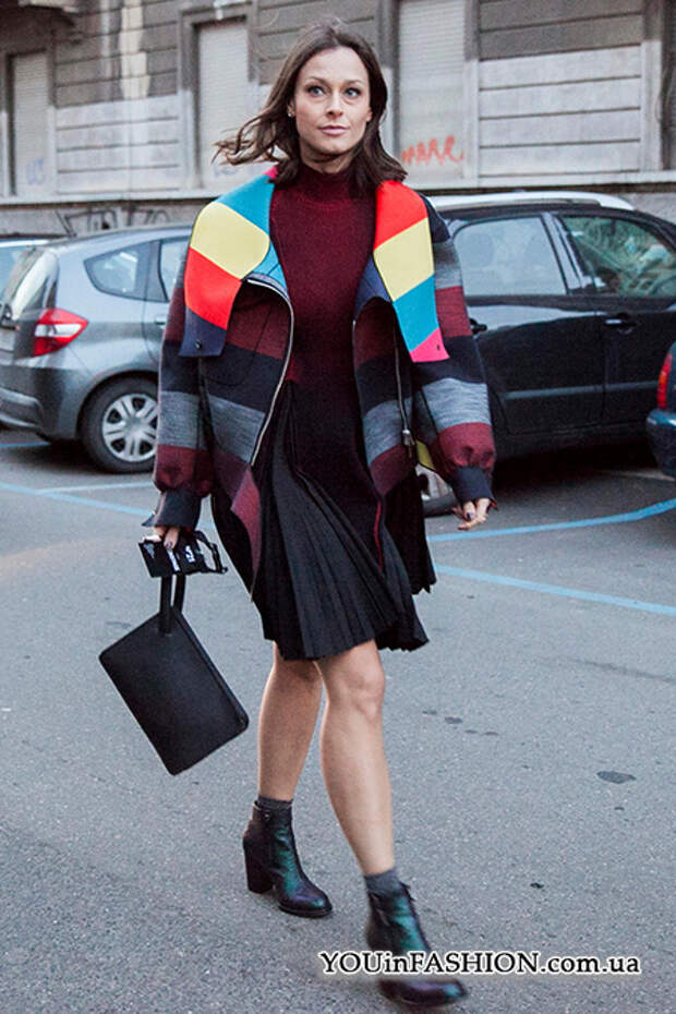Неделя моды в Милане, уличный стиль, захватывающее пальто