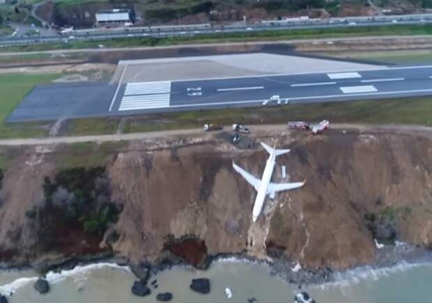 Самолет с 162 пассажирами завис над обрывом и чуть не рухнул в море — катастрофическое ВИДЕО