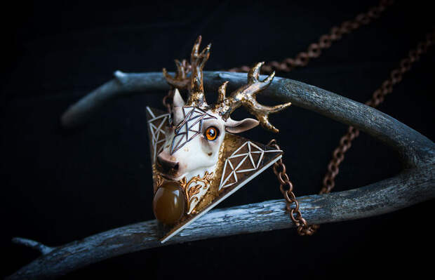 Magical Jewelry And  Creatures From Polymer Clay And Minerals