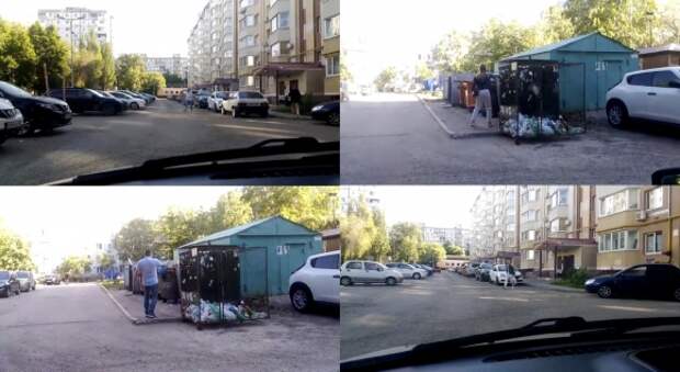 На видео видно, как жильцы ТСЖ Московское шоссе 298 относят свой мусор на площадку соседнего дома