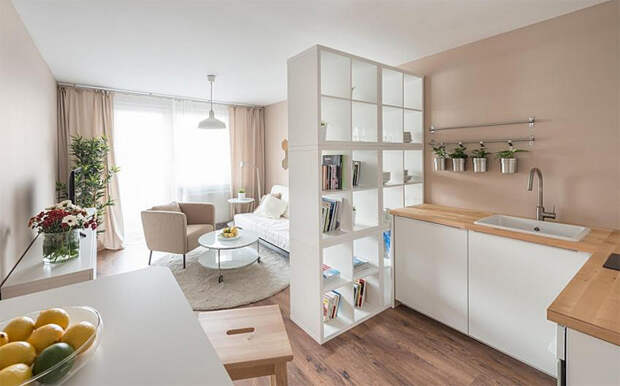 Как оформить квартиру площадью 28 кв.м.: уникальный интерьер в Словакии.