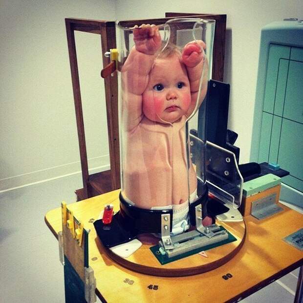 Контейнер, в которой помещают младенца, чтобы сделать рентгеновский снимок интересно, красиво, фото