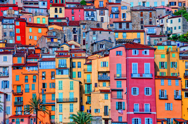 Provence Village of Menton, Provence-Alpes Cote d’Azur, France архитектура, пейзаж, разноцветные города, юмор