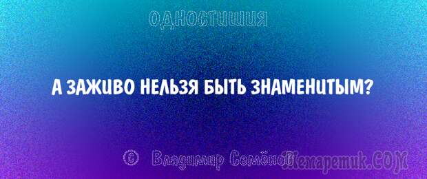 Одностишия, подтверждающие, что краткость – сестра таланта