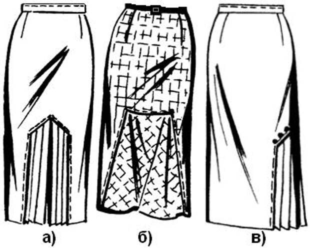 Фасоны прямых юбок с разрезами