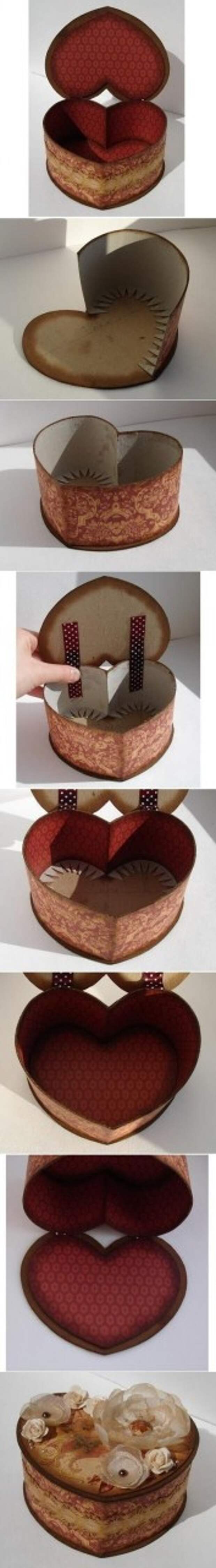 DIY Cardboard Heart Shaped Box: 