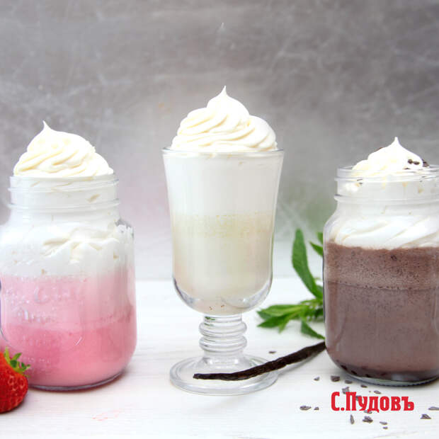 Десерт с желатином из молочного коктейля