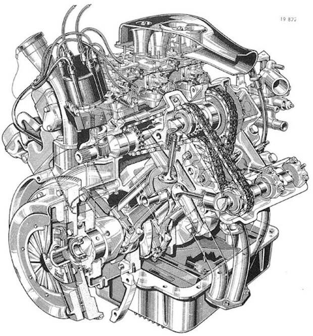 Двигатель Maserati C114 поначалу имел рабочий объем 2,7 литра, чтобы вписаться во франзузскую налоговую систему. Мощность 170 л.с. устраивала не всех, поэтому были созданы версии с электронным впрыском Bosch D-Jetronic вместо трех спаренных карбюраторов, и с увеличенным до трех литров рабочим объемом. Мотор был разработан специально для купе SM, имел степень сжатия 9,0:1, полусферические камеры сгорания и двухвальные головки цилиндров. Алюминиевый блок вытачивался из цельной болванки. Необычный угол развала цилиндров (90 градусов) отразился на плавности работы, а расположенный в развале блока промвал, приводивший все вспомогательные агрегаты включая гидронасос, перегружал цепной привод. Мотор получился компактный (длина всего 310 мм), легкий (140 кг без навесного оборудования) и с низким центром тяжести, однако для применения на собственном купе Merak SS в 1974 году фирма Maserati переработала его почти полностью.