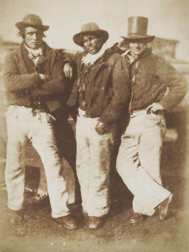 2. Рыбаки из Ньюхейвен (Александр Резерфорд, Уильям Рамзай и Джон Листон), примерно 1845 год.  история, фото