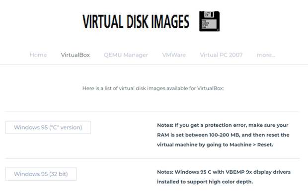Virtual Disk Images screenshot
