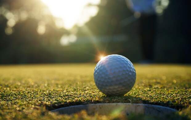 golf ball on green by hole