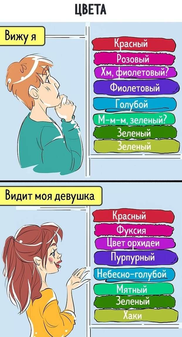О том, что моя девушка видит этот мир совсем по-другому девушки и парни, прикол, юмор