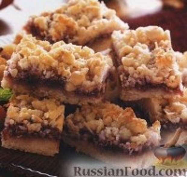 Фото к рецепту: Пирог с кокосом и малиной