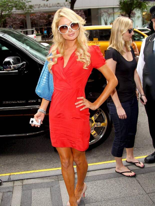 paris hilton red dress