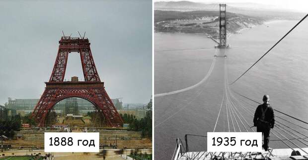 15 старых фото, которые покажут, как возводились известные здания и постройки