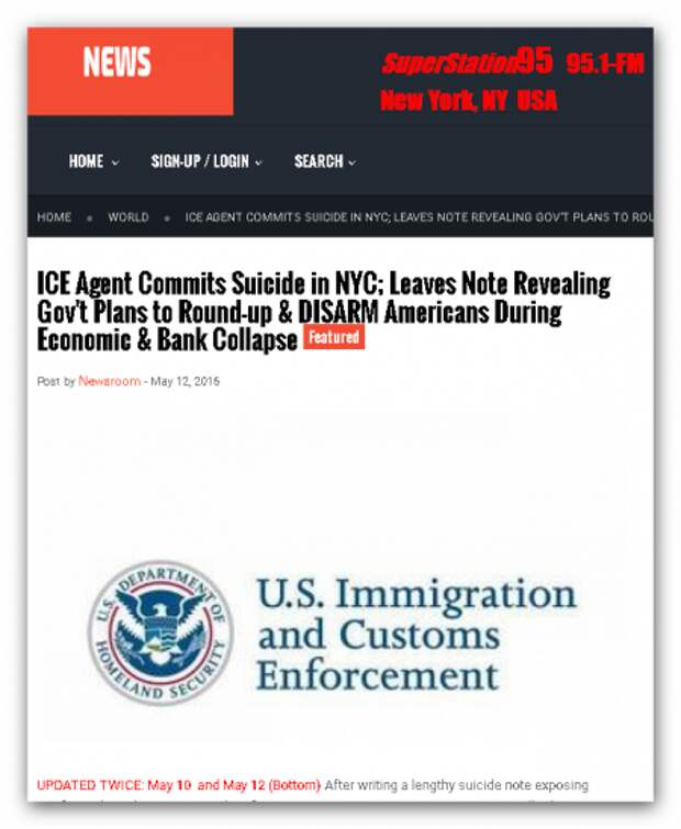 Агент США из US ICE, узнав правду, вышиб себе мозги из 40 калибра, написав предсмертную записку...