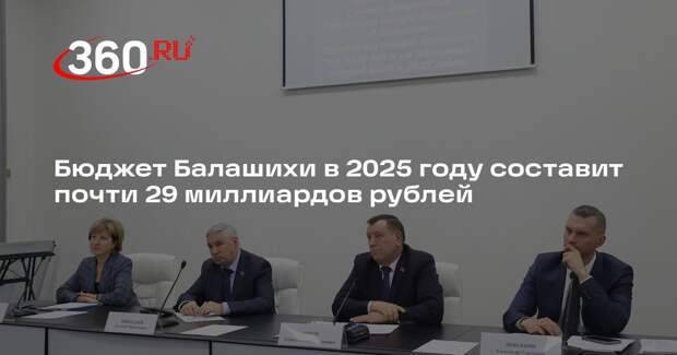 Бюджет Балашихи в 2025 году составит почти 29 миллиардов рублей