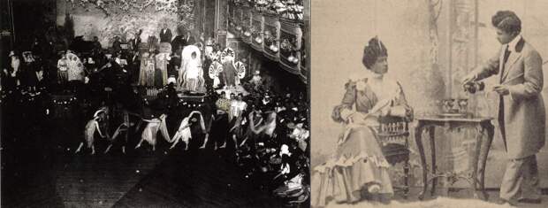 Бал трансвеститов (1920) и сценка с участием трансвеститу Эдварда Клода Томпсона (1901).