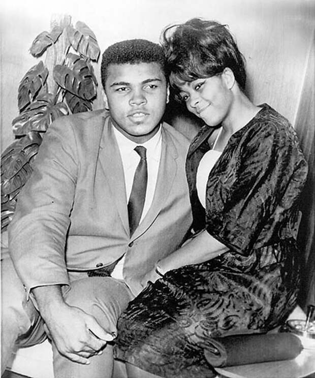 1964 file photo of Cassius Clay and his wife Sonji. AP photo. Sonji Clay-Glover obit.