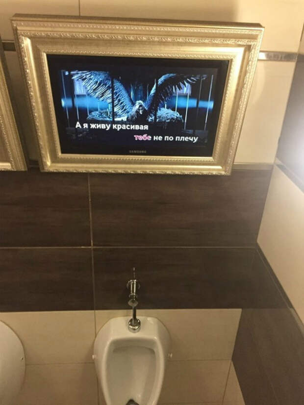 Телевизор в туалете.