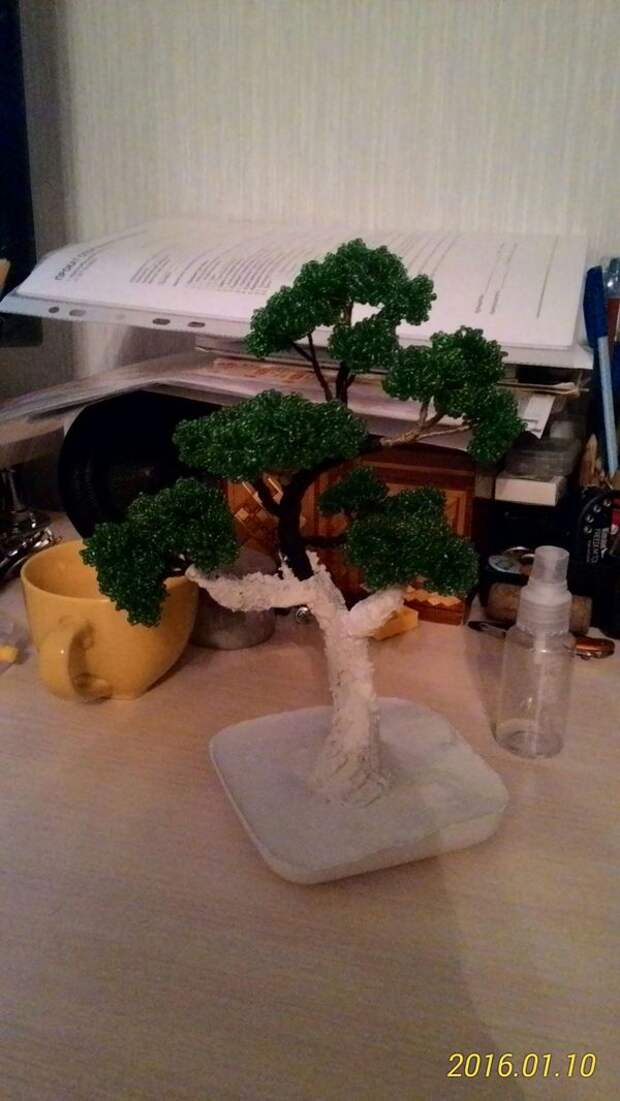 Бансай и мини дзен сад рукоделие с процессом, бансай, бисер, длиннопост