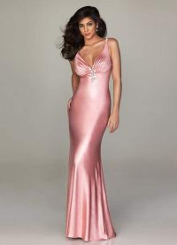 розовое платье в пол4