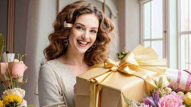 Женщина с посылкой / Изображение сгенерировано FusionBrain.AI от Sber AI / amic.ru