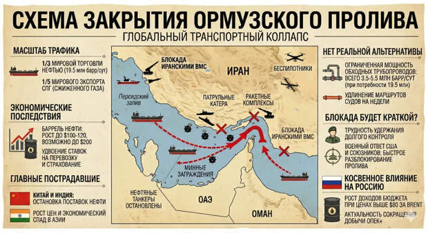 Эксперт Андрианов объяснил, чем грозит миру закрытие Ираном Ормузского пролива