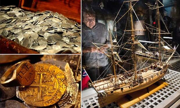 Пушки, монеты и судовой колокол с пиратского корабля ($ 400 млн) драгоценности, золото, клад, море