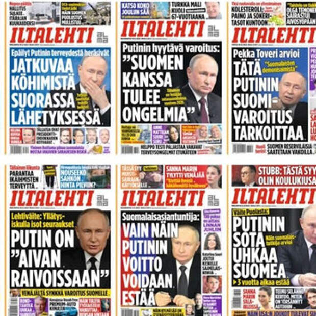 Это финская пресса про Путина за пару недель. У нас даже про ВВП меньше пишут 🤣🤣🤣 Видимо к выборам готовятся. Финляндия не заграница.