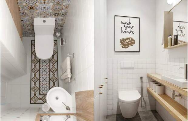 10 стильных и практичных идей для маленького туалета