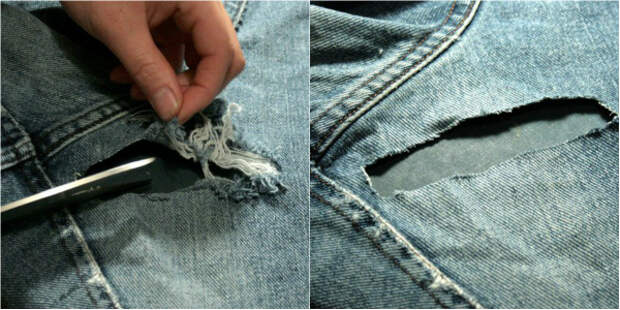 как починить джинсы