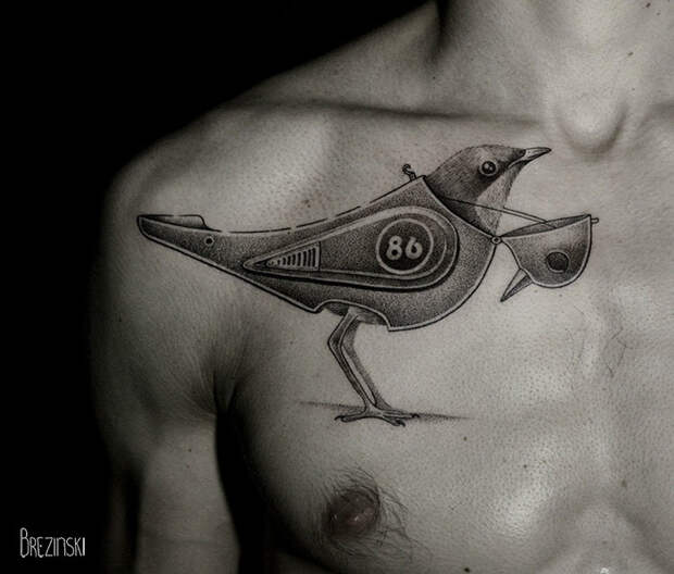 Сюрреалистичные работы белорусского тату-мастера Брезинский, сюрреализм, татуировка