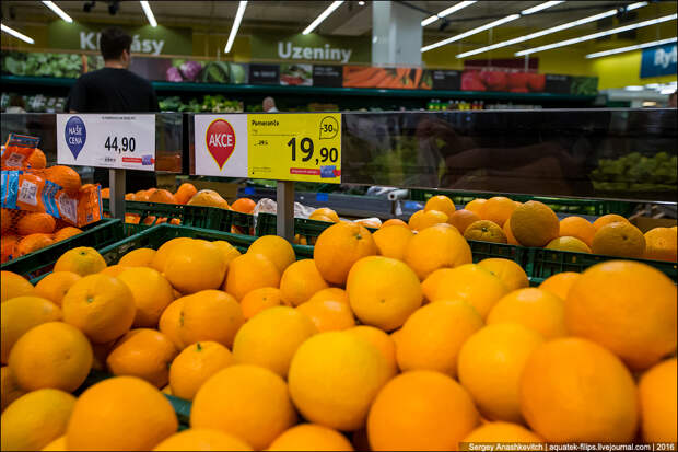 Удивительные цены на продукты в супермаркете Праги