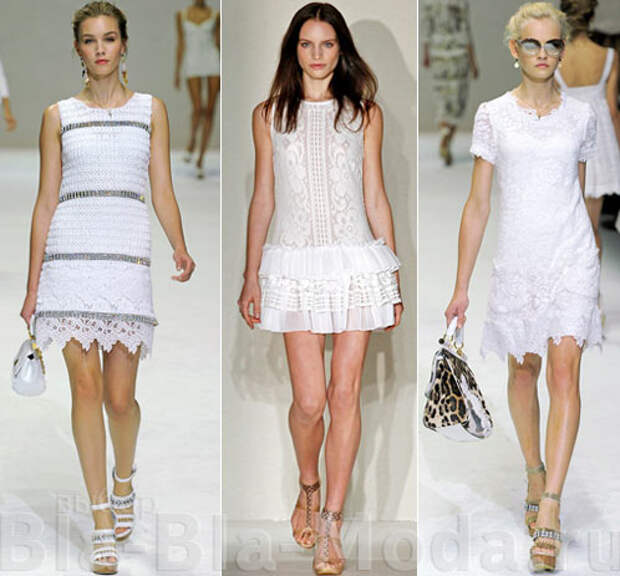 Модные белые платья: Dolce & Gabbana, Collette Dinnigan, Dolce & Gabbana