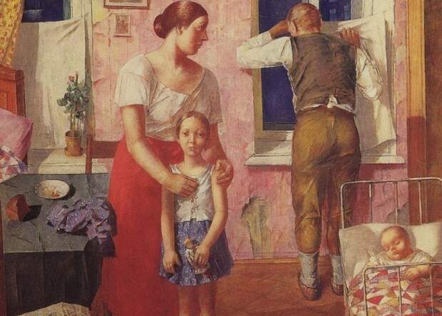 Кузьма Сергеевич Петров-Водкин. Тревога (фрагмент). 1919