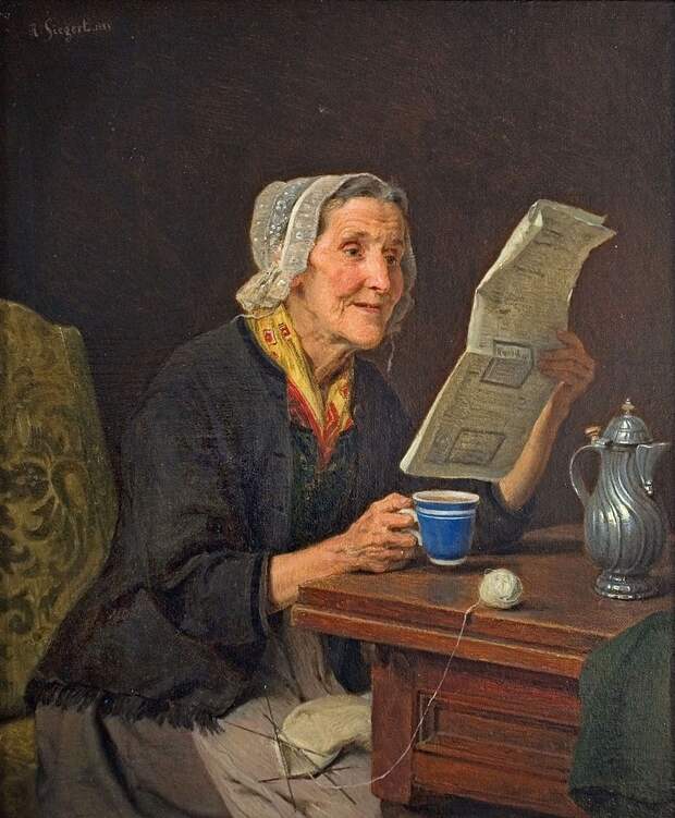 August_Friedrich_Siegert_–_Alte_Frau_mit_Zeitung_und_Kaffeetasse_1883.jpg