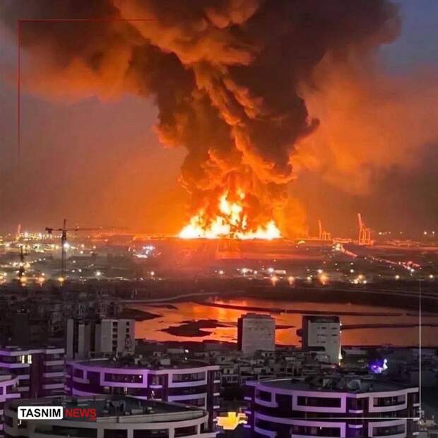 Появились кадры горящей после удара Ирана базы США в иракском городе Эрбиль