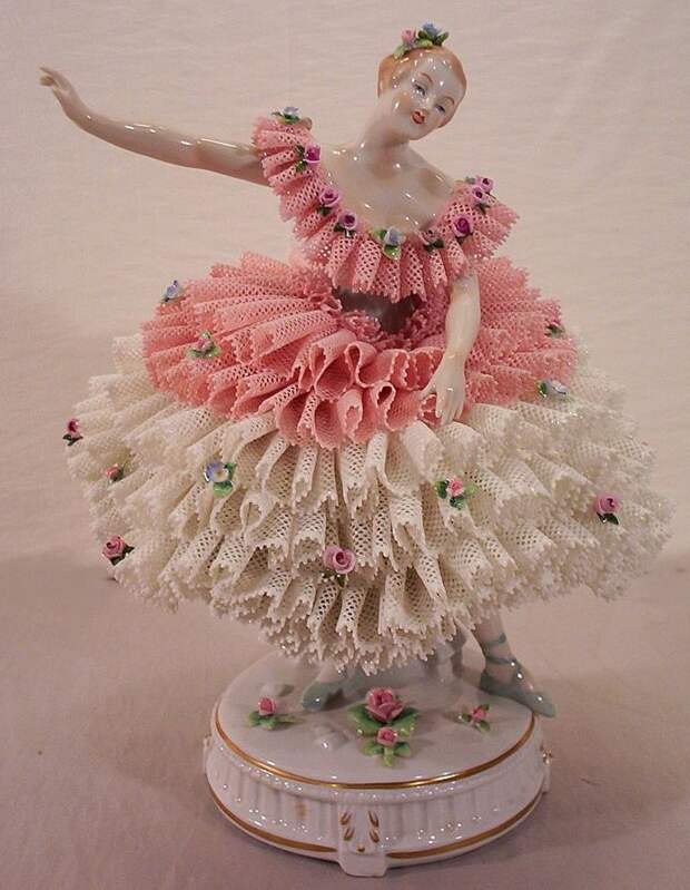 Vintage Porcelain Ballerina Dolls | Vintage Dresden Porcelain and Lace Ballerina Figurine from yas1 on ...