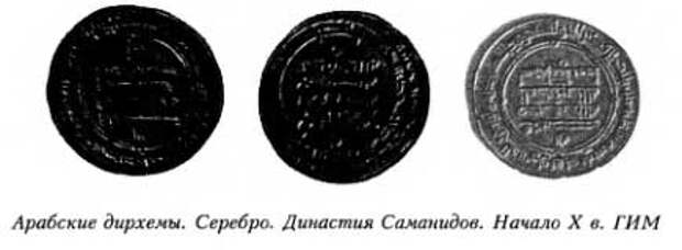 Арабские дирхемы. Серебро. Династия Саманидов. Начало X в. ГИМ