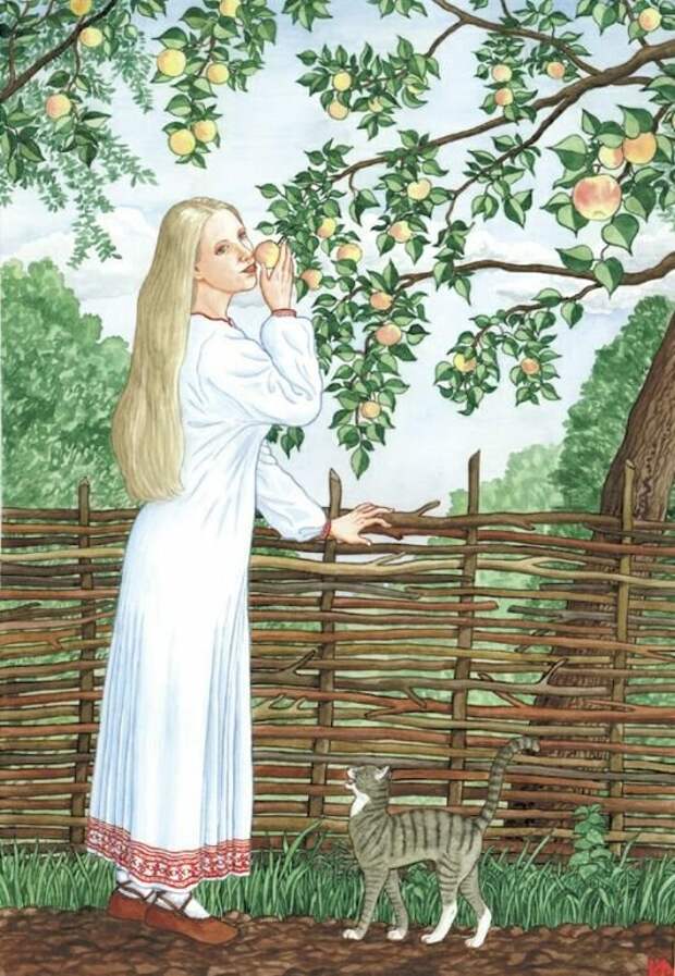 Женский образ в иллюстрациях Николая Фомина женщины, картины, природа, художник
