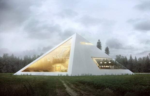 Концепт дома-пирамиды от архитектора Juan Carlos Ramos.