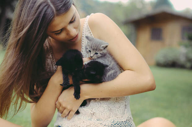 Классные фотографии любительниц кошек со своими питомцами Любительницы, коты, фотографии