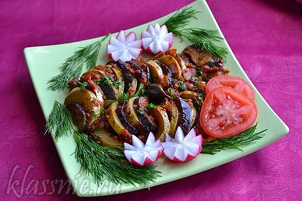 Кабачки и баклажаны запеченные в духовке
