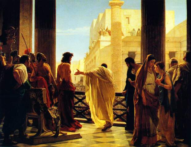 Пилат обращается к толпе иудеев, призывая помиловать Христа / ©Картина Антонио Чизери/ wikimedia