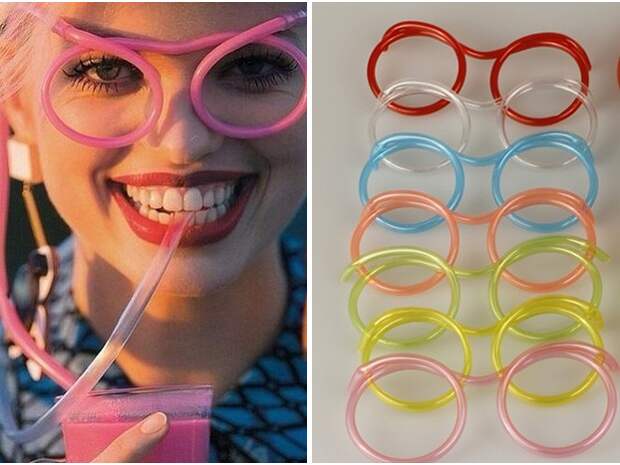 2. Забавные очки из соломинки.  вечеринки, вещи, гаджеты, лето