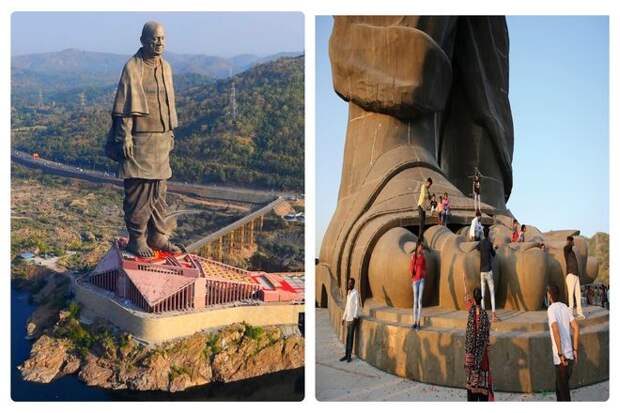 В настоящее время, самая высокая статуя в мире находится в Гуджарате, Индия. Работа, завершенная в 2018 году, получила название "Статуя единства". И изображает Сардара Валлаббхая Пателя, лидера движения за независимость Индии 20-го века.